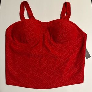 Juniors Large Red Corset Top NWT